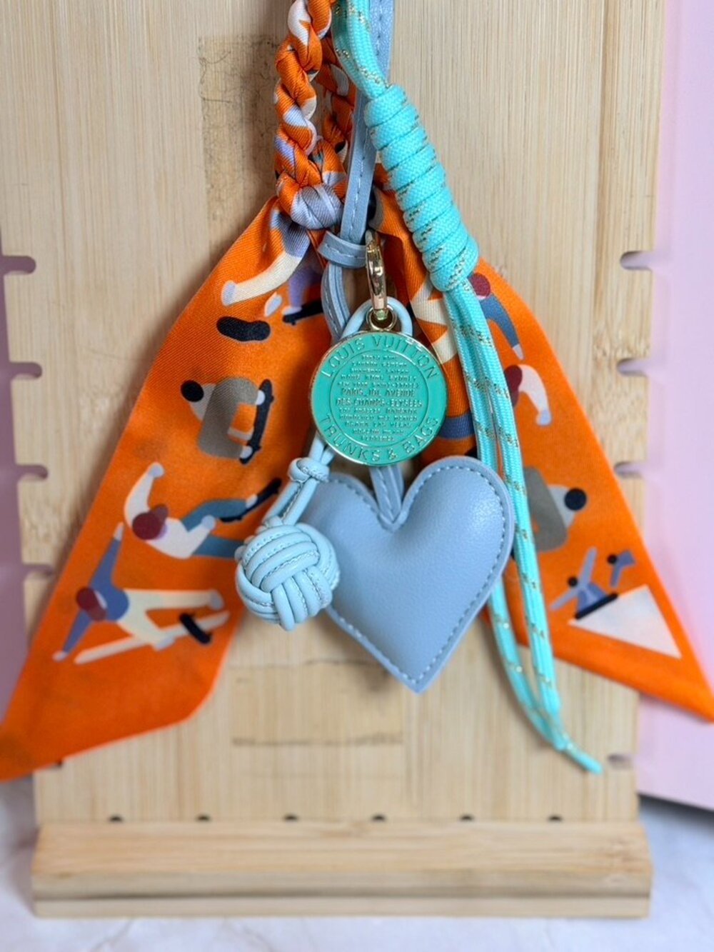 Orange Twilly Heart Custom Statement Bag Charm - Picture 2 of 3